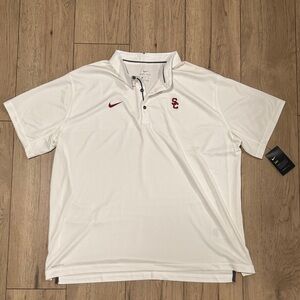 NWT Nike USC Trojans NCAA Dri-Fit White Polo Shirt Men’s 3XL